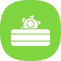 Circular Saw Glyph Curve Icon Design vector