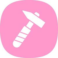 Pick Hammer Glyph Curve Icon Design vector