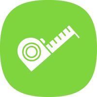 Measure Tape Glyph Curve Icon Design vector