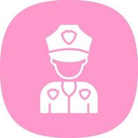 Policeman Glyph Curve Icon Design vector