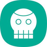Skull Glyph Curve Icon Design vector