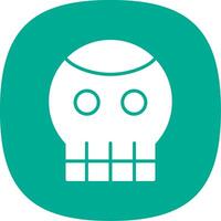 Skull Glyph Curve Icon Design vector