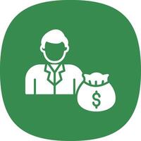 Invester Glyph Curve Icon Design vector