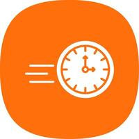 On Time Glyph Curve Icon Design vector