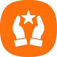 Hands Glyph Curve Icon Design vector