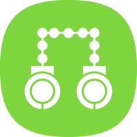 Hand Cuffs Glyph Curve Icon Design vector
