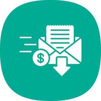 Inbox Glyph Curve Icon Design vector
