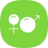 Gender Sign Glyph Curve Icon Design vector