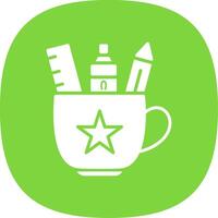Cup Glyph Curve Icon Design vector