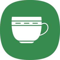 taza glifo curva icono diseño vector