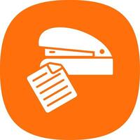 Stapler Glyph Curve Icon Design vector