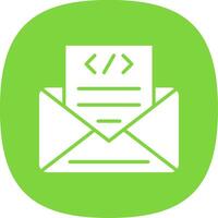 Envelope Glyph Curve Icon Design vector