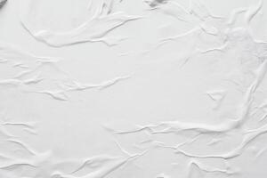 Minimalist White Paper Poster Texture, Crumpled and Creased Background. photo