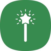 Magic Wand Glyph Curve Icon Design vector