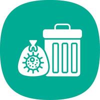 basura glifo curva icono diseño vector