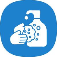 Hand Wash Glyph Curve Icon Design vector