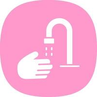 Hand Wash Glyph Curve Icon Design vector