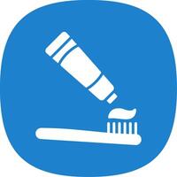 Tooth Brush Glyph Curve Icon Design vector