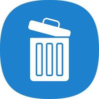 Trash Glyph Curve Icon Design vector