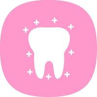 Tooth Glyph Curve Icon Design vector
