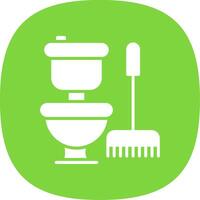 Toilet Glyph Curve Icon Design vector