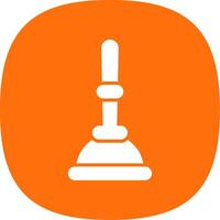 Plunger Glyph Curve Icon Design vector