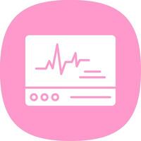 ECG Monitor Glyph Curve Icon Design vector