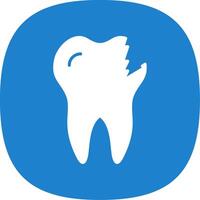 Broken Tooth Glyph Curve Icon Design vector