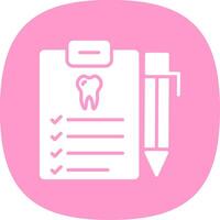 Dental Report Glyph Curve Icon Design vector