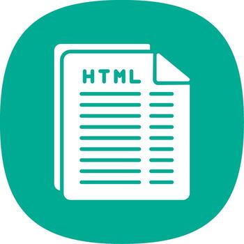 Html File Glyph Curve Icon Design vector