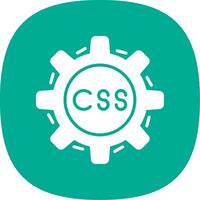 Css Coding Glyph Curve Icon Design vector