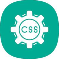 Css Coding Glyph Curve Icon Design vector