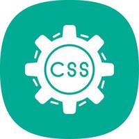 css codificación glifo curva icono diseño vector