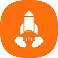 Rocket Launch Glyph Curve Icon Design vector