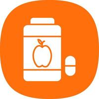 vitaminas glifo curva icono diseño vector