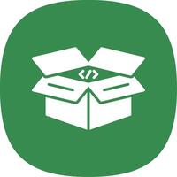 Open Box Glyph Curve Icon Design vector
