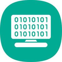 Binary Code Glyph Curve Icon Design vector