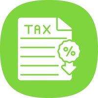 Tax Glyph Curve Icon Design vector