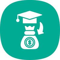 Scholarship Glyph Curve Icon Design vector