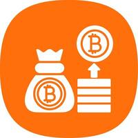 Bitcoin Glyph Curve Icon Design vector