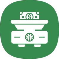 peso escala glifo curva icono diseño vector