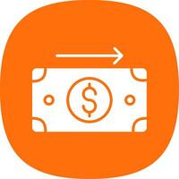 Send Money Glyph Curve Icon Design vector