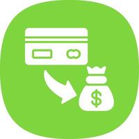 Credit Glyph Curve Icon Design vector