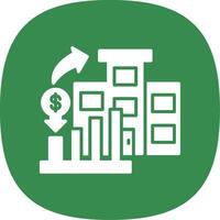 Market Investment Glyph Curve Icon Design vector