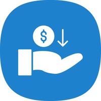 Recieve Money Glyph Curve Icon Design vector