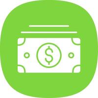Cash Glyph Curve Icon Design vector