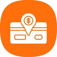 Direct Debit Glyph Curve Icon Design vector