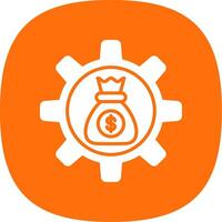 Asset Management Glyph Curve Icon Design vector