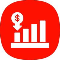 Interest Rate Glyph Curve Icon Design vector