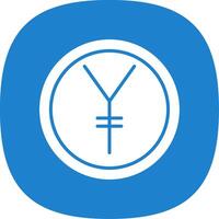 Yen Glyph Curve Icon Design vector